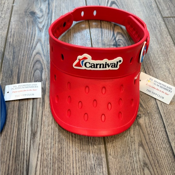 NWT Vizers Carnival Cruise VIFP Club 2 Hat Visor Red & Blue Color New - Picture 5 of 9